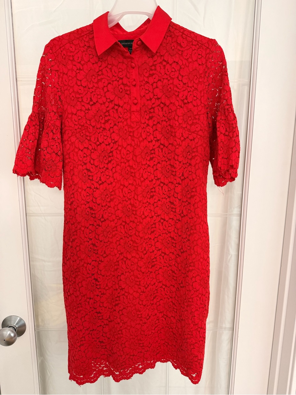 Banana Republic Red Lace Polo Shift Dress